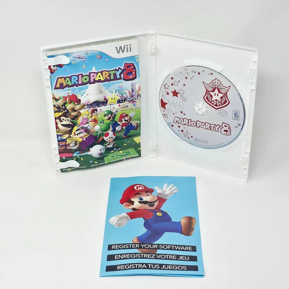 Nintendo Wii Mario Party 8 Video Game White Complete In Box Tested Works